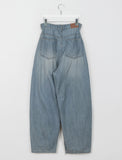Masaru Summer Banding Wide Balloon Washing Denim Pants