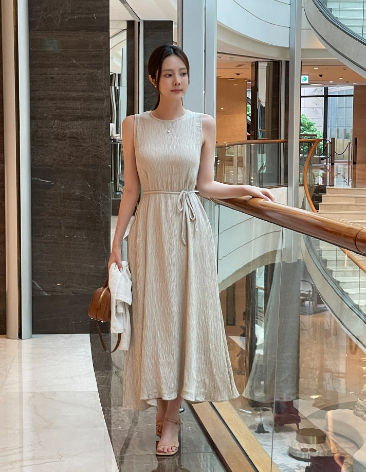 [I AM MARI]ポエンシフォンシャーリングフレアワンピース 送料無料】アイアムマリ【I AM MARI】Poen Chiffon Shirring
