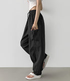 Nylon Rusting Side Ribbon Balloon Jogger Banding Pants