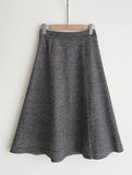 Gelmade Hound Check Brushed Span Flare Skirt