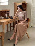 Demont Color Matching Tweed Puff Knit