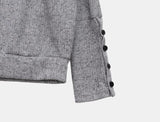 Heave Button Linen Sweatshirt
