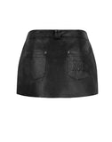 [mnem] Wisp Leather Skirt