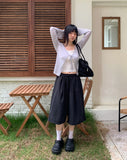 [back point!] Newo Biz Pocket Pintuck Bermuda Pants