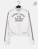Later Track Lettering Two Way Semi-Crop Zip-Up