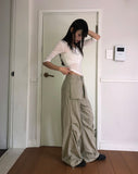 Chugi Button See-through Three Quarter Sleeve T-Shirt
