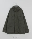 [unisex] Cotino two-way string quilted high neck pocket field jacket