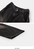 Mud side incision balloon denim pants