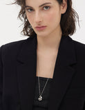 Pebble Heart Silver Necklace M