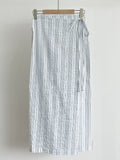 Neo Stripe Wrap Long Skirt