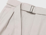 Two Tuck Semi Wide Belt Slacks