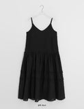 Himet Frill Tiered Sleeveless Long One Piece