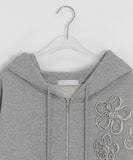 Diane Embroidered Patch Hood Zip-Up