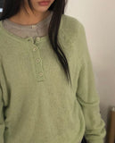Terran Raglan Button Round Knit