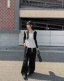 Summer Corset Shirring Sleeveless Ribbon Blouse