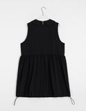 [BAONHAUS] Sorbet Balloon Sleeveless Shirring Nylon One Piece