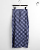 Shabin Vintage Y2K Checkered Ribbon Long Skirt
