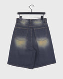 Kaeon Vintage Washed Denim Half Bermuda Pants