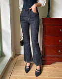 Lennon bootcut raw denim banding pants