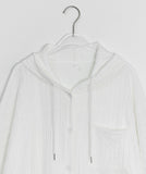 Anpiki Seersucker Hood Long Sleeve Shirt