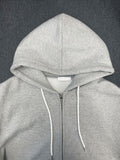 Brushed two-way hooded zip-up