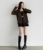 Soft Loose Avant Fit Sibori Long Sleeve Cardigan