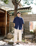 Core wide washed linen pants