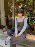 Friend Pocket Cotton Wide Overalls