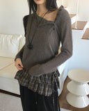 Jetso Layered Checkered Micro Mini Skirt Belt