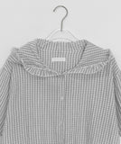 Shihyoko Seersucker Check Hood Short Sleeve Shirt