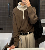 Something Color Scheme Half Zip Up Kara Knit