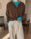 Leaf Crop Knit Cardigan