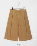 Two-bent corduroy half pants