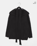 [Belt + Knit SET] Liha Open Collar Waistband Two-Way V-Neck Long Knit