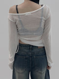 Lencheu See-Through Shirring Knitwear