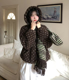 Sage Dot Boucle Hood Zip-Up