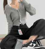 Winter Non-Fade Peach Fuzz Non-Span Long Wide Denim Pants
