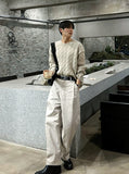 Side pintuck cotton pants