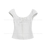 Roen Punching Flower Puff Short Sleeve