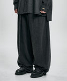 Asymmetric Washed Denim Pants
