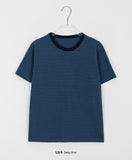 Retiki stripe color matching short sleeve tee