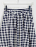 Dines banding check long skirt