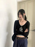 Litu Change of Season Frill Strap See-Through Long Sleeve Cardigan