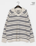 Booz Stripe Collar Overfit Knit