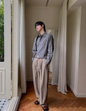 Polish pintuck wide slacks