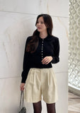 Debiju Pearl Button Collar Knit