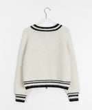 Toroni two-way color matching wool knit zip-up cardigan