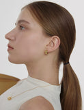 Ice Block Silver One-Touch Earrings M
