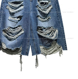 Chif Vintage Damage Bermuda Denim Pants