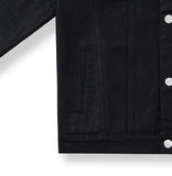 Kanto Coated Black Denim Trucker Jacket